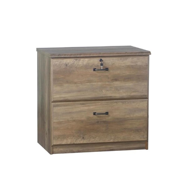 2 Drawer Filling Cabinet In Rustic Oak