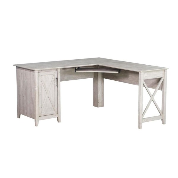 Oxford L-Shape Executive Desk In Washed Gray