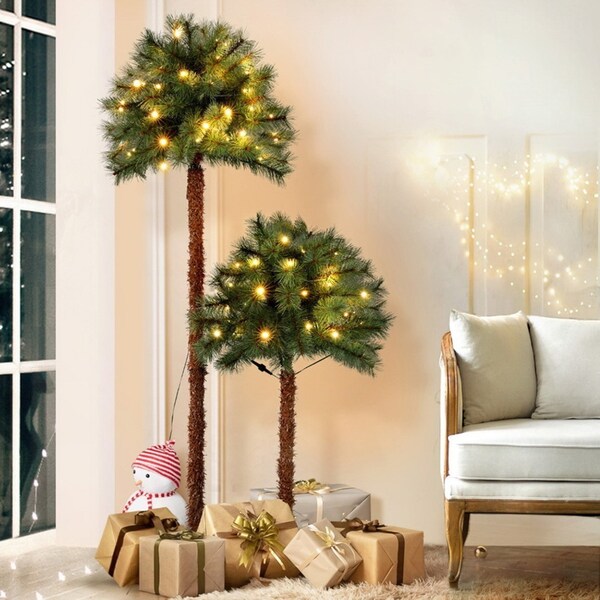 1m + 1.5m Christmas Tree Jingle Jollys LED Xmas Palm Tree Party Decorations 2 in 1