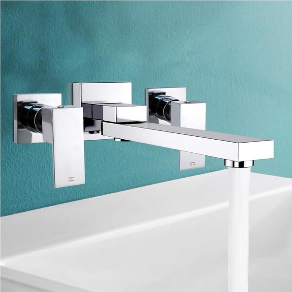 ACA Square Brass Bathroom Spa water Spout Faucet Shower Twin Taps Chrome WELS