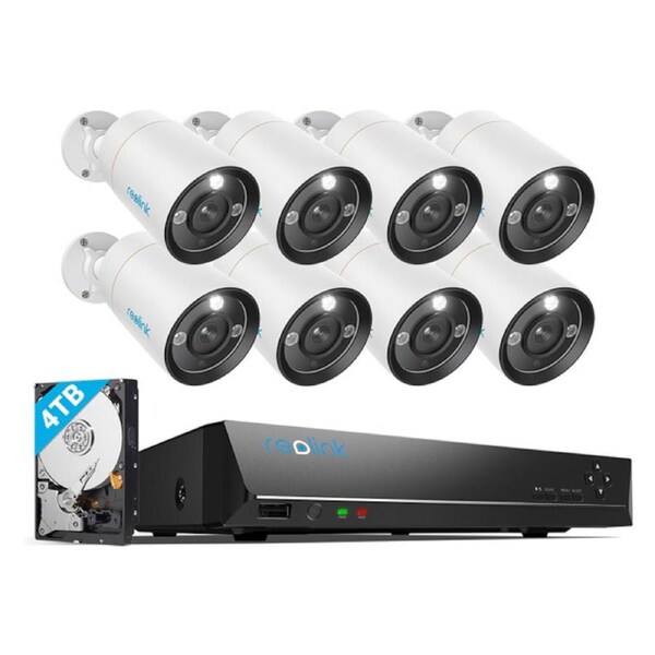 Reolink RLK16-1200B8-A Smart 12MP 16-Channel PoE Camera System with Spotlights, Person/Vehicle Detection, Built-in 4TB Hard Drive