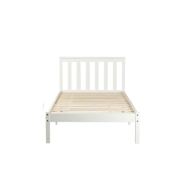 Glebe Pine Wood King Single Bed Sturdy White Frame Timeless White