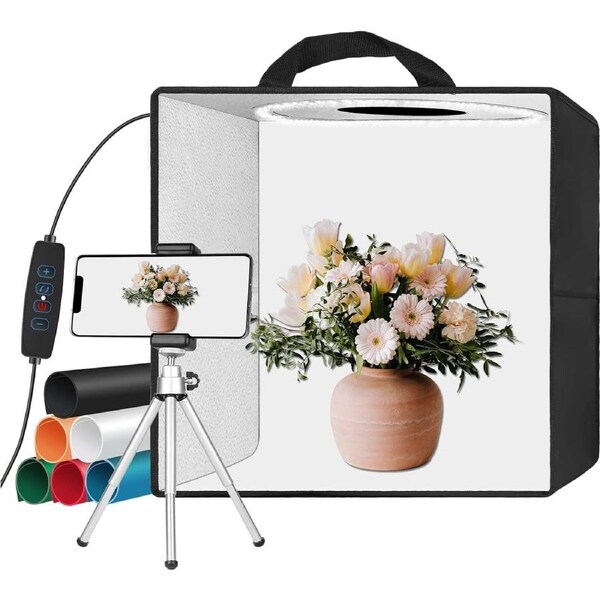 Portable Light Box Photography Kit with LED Lights and Backdrops - Ideal for Product Photos