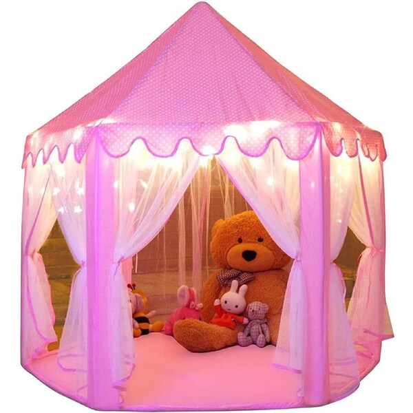 Large Princess Castle Play Tent for Kids with Star Lights - Indoor/Outdoor Fun