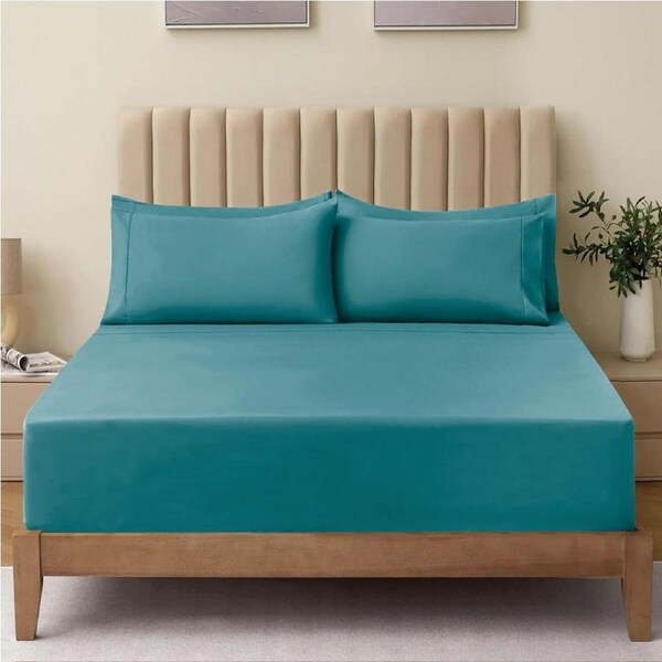 Hotel Comfort Super King Sheet Set 2000TC Ultra Soft Microfiber Bedding - Biscay Blue