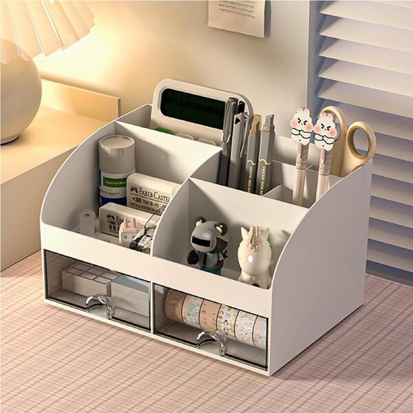 Multifunctional Desk Organisers with Drawer for Office, School, and Home