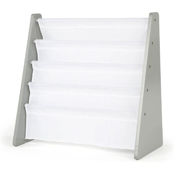 4 Tier Book Storage Bookshelf for Kids in Grey/White