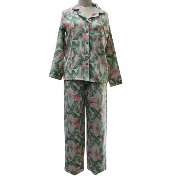 Womens Plus Size Flannelette Pyjamas 100% Cotton P Js Set Top Pants Ladies PJ 18