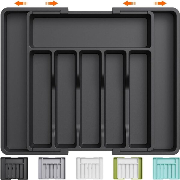 Expandable Cutlery Drawer Organizer for Kitchen - Adjustable Silverware Holder