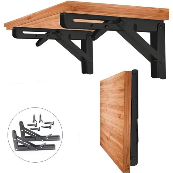 2 PCS Folding Shelf Bracket Heavy Duty 10''
