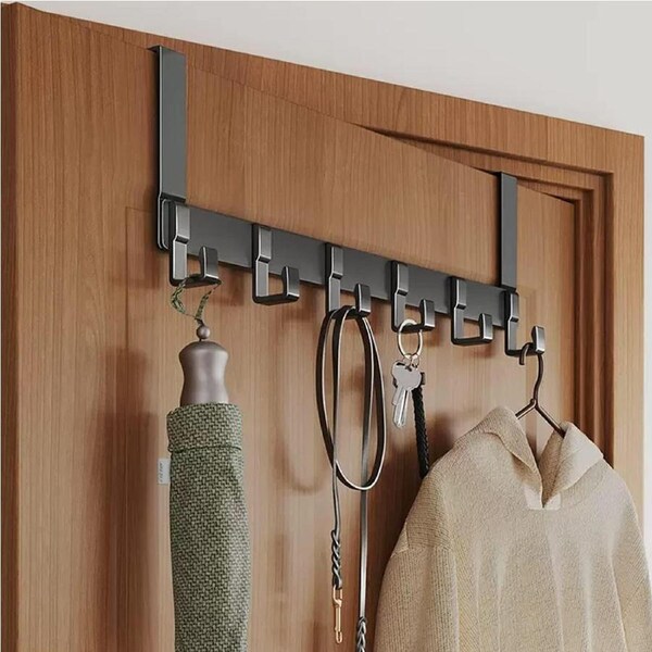 Over Door Hooks Hanger Coat Rack with 6 Hooks