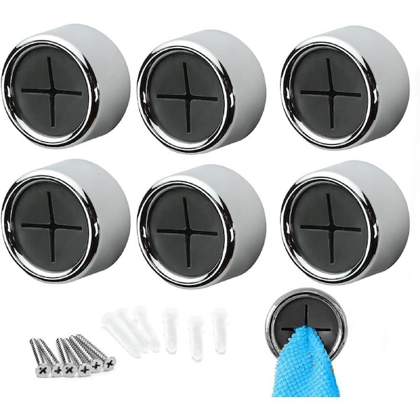 6Pcs Self Adhesive Towel Hook for Kitchen, Bathroom, Shower, Home & Outdoor