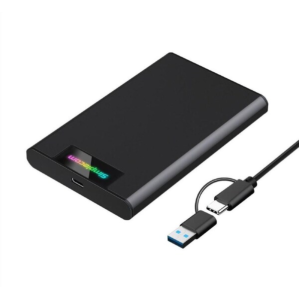 Simplecom SE239 Tool-free 2.5' SATA HDD SSD to USB-C Enclosure with RGB Lights USB 3.2 Gen 2 2 interface, utilize full speed of SATA SSD up to 6Gbps SE239