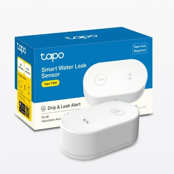 TP-Link Tapo T300 Smart Water Leak Sensor, 90 dB Dripping Leaking Alarm, IP66 Waterproof, Hub Supported Tapo T300