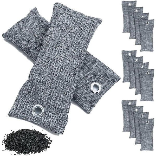 Natural Air Purifier Bags - Activated Bamboo Charcoal - 12 Pack