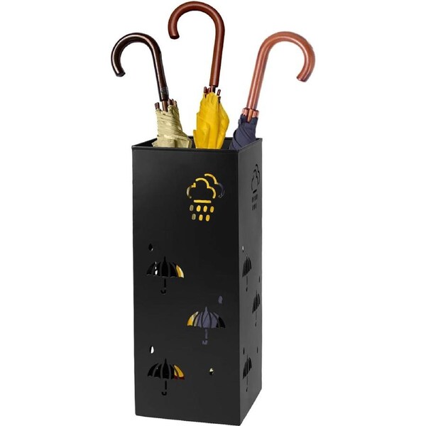Free Standing Metal Umbrella Holder - Holds 4-8 Long Umbrellas