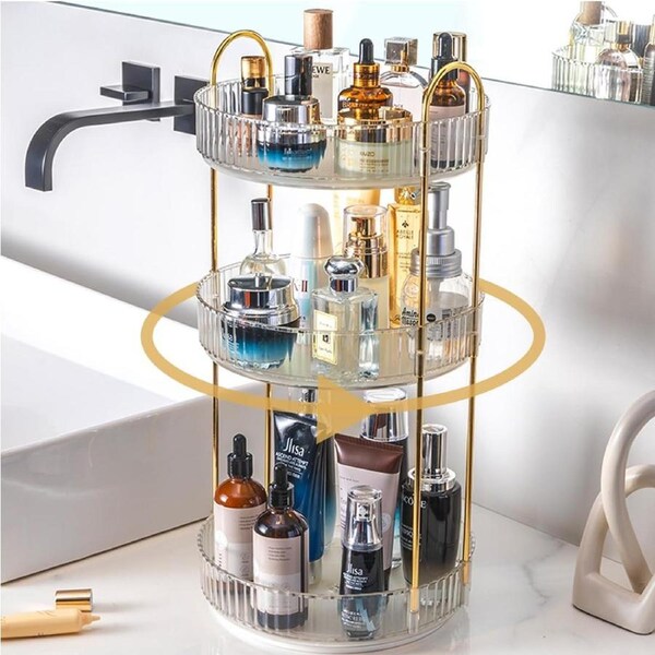 360 Rotating Makeup Organizer for Skincare and Cosmetics