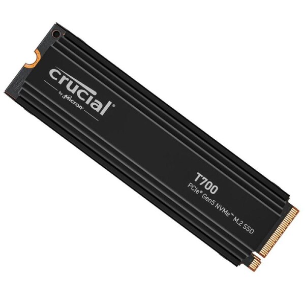 Crucial T700 2TB Gen5 NVMe SSD Heatsink - 12400/11800MB/s R/W 1200TBW 1500K IOPs 1.5M hrs MTTF with DirectStorage for Intel 13th Gen AMD Ryzen 7000 CT2000T700SSD5