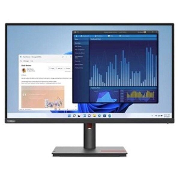 LENOVO ThinkVision T27P-30 27' UHD USB-C Monitor 4K 3840x2160 16:9 Height Adjustable Tilt Swivel Pivot DP HDMI USB-C 3xUSB3.2 Hub 3yr 63A9GAR1AU