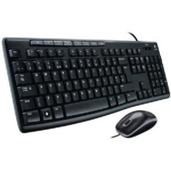 Logitech MK200 USB Media Keyboard and Mouse Combo - 1000dpi USB Full-size Keyboard, Thin profile, play/pause, volume, the Internet, e-mail 920-002693