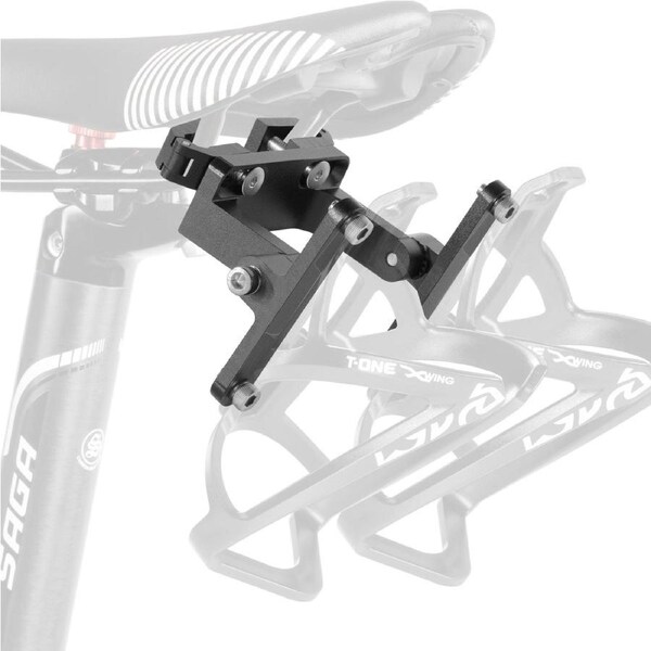 CD Bike Saddle Mount Adapter - MTB Road Bike Saddle Rail Mount Water Bottle Holder with Adjustable Angle for Road Use ONLY - for 2 Bottle Cages