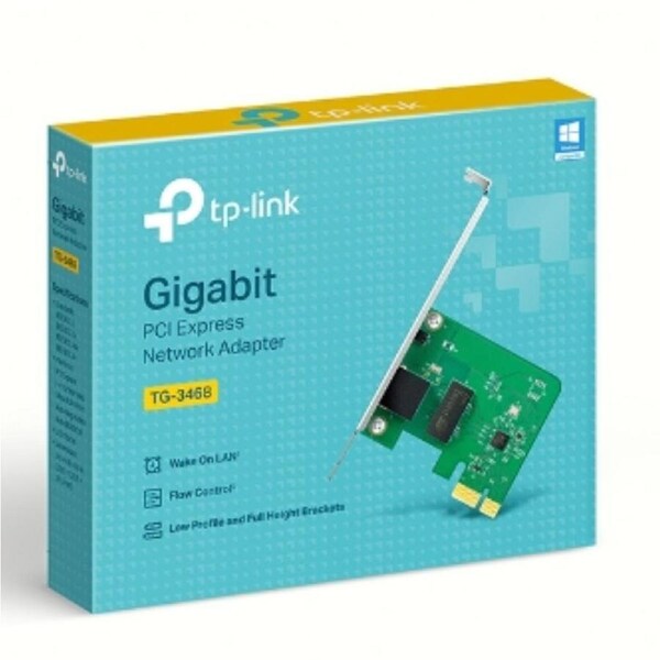 TP-Link TG-3468 32-bit Gigabit PCI Express Network Adapter, Realtek RTL8168E, 10/100/1000Mbps RJ45 port, Auto MDI/MDIX, NIC TG-3468