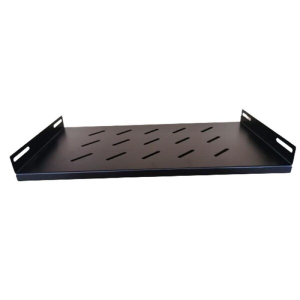 LDR Fixed 1U 550mm Deep Shelf Recommended for 19' 800mm Deep Cabinet - Black Metal Construction WB-CA-19-55