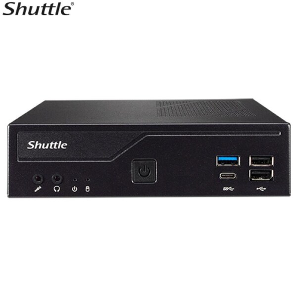 Shuttle DH610 Slim Mini PC 1L Barebone - Intel 12th/13th/14th Gen , 2xDDR4, 2.5' HDD/SSD bay, 2xLAN (1G 2.5G), 2xRS232, HDMI, 2xDP, 120W, Vesa DH610