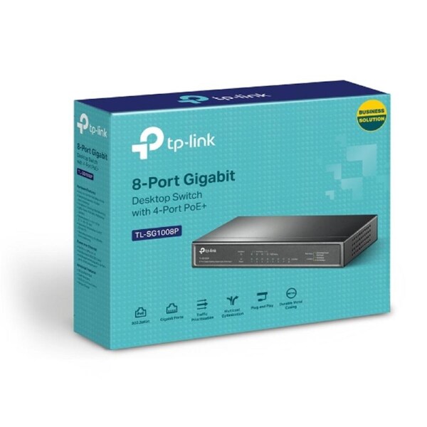 TP-Link TL-SG1008P 8-Port Gigabit Desktop Unmanaged Switch with 4-Port PoE 53W IEEE 802.3af, Up to 64W for all PoE ports,Up to 15.4W for each PoE por TL-SG1008P