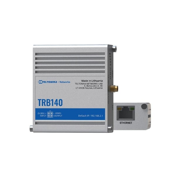 Teltonika TRB140 Industrial Rugged LTE Gateway, 4G/LTE (Cat 4), Compatible with Industrial DNP3 Modbus Communication Protocols, PSU included TRB140107000