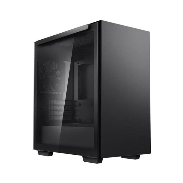 DeepCool MACUBE 110 Black Minimalistic Micro-ATX Case, Magnetic Tempered Glass Panel, Removable Drive Cage, Adjustable GPU Holder, 1xPreinstalled Fan R-MACUBE110-BKNGM1N-G-1