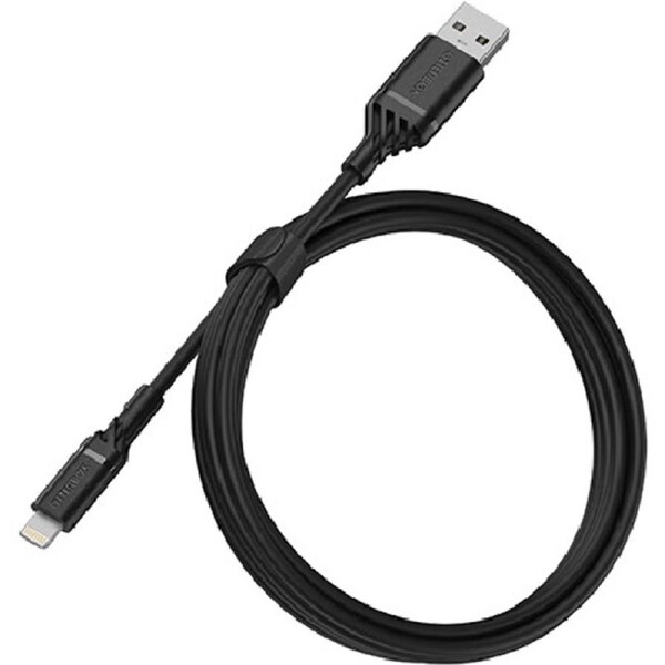 OtterBox Lightning to USB-A (2.0) Cable (1M) - Black (78-52525), 3 AMPS (60W), MFi, 3K Bend/Flex, 480Mbps Transfer, Durable, 2 Years Warranty 78-52525