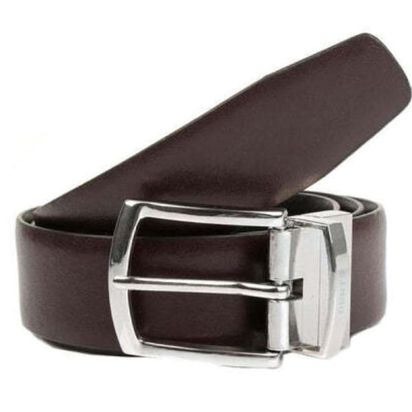 Reversible Leather Belt in Black/Brown Large