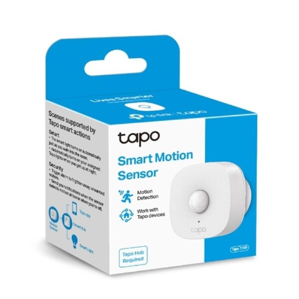 TP-Link Tapo Smart Motion Sensor, Wide Range Detection, Motion-Activated Light, Energy Saving, Instant Alerts App Notification Tapo T100