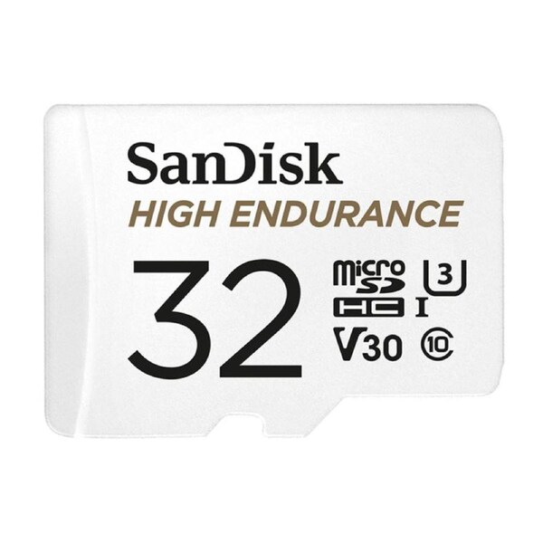 SanDisk High Endurance 32GB microSD 100MB/s 40MB/s 2.5K hrs 4K UHD C10 U3 V30 -40C to 85C Heat Freeze Shock Temp Water X-ray Proof SD Adapter >16GB SDSQQNR-032G-GN6IA