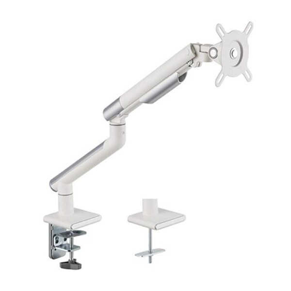Brateck Single Monitor Premium Slim Aluminum Spring-Assisted Monitor Arm Fix Most 17'-32' Monitor Up to 9kg per screen VESA 75x75/100x100 - White LDT49-C012-W