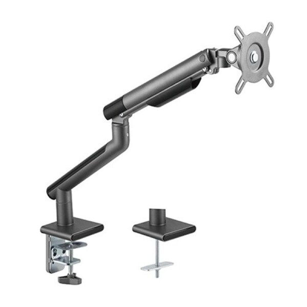 Brateck Single Monitor Premium Slim Aluminum Spring-Assisted Monitor Arm Fix Most 17'-32' Monitor Up to 9kg per screen VESA 75x75/100x100 - Space Grey LDT49-C012-B