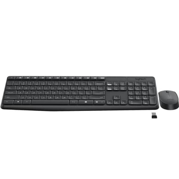 Logitech Wireless Keyboard & Mouse Combo, MK235, Black, USB Receiver, Full Size. 920-007937