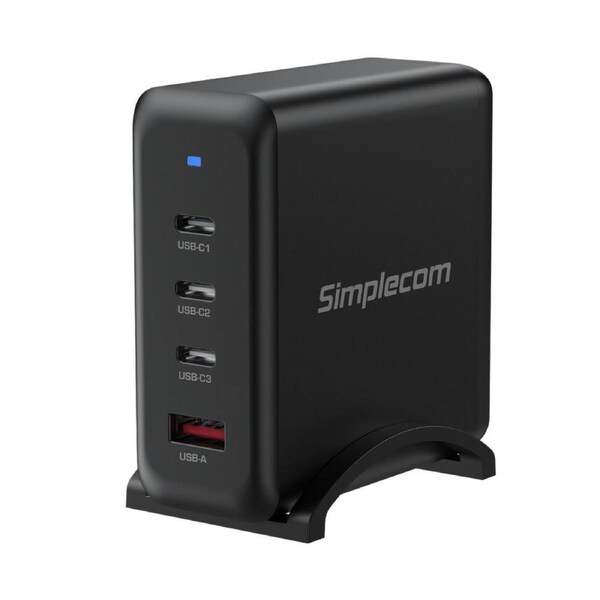 Simplecom CU400 4-Port PD 100W GaN Fast Charger 3xUSB-C + USB-A for Phone Tablet Laptop CU400