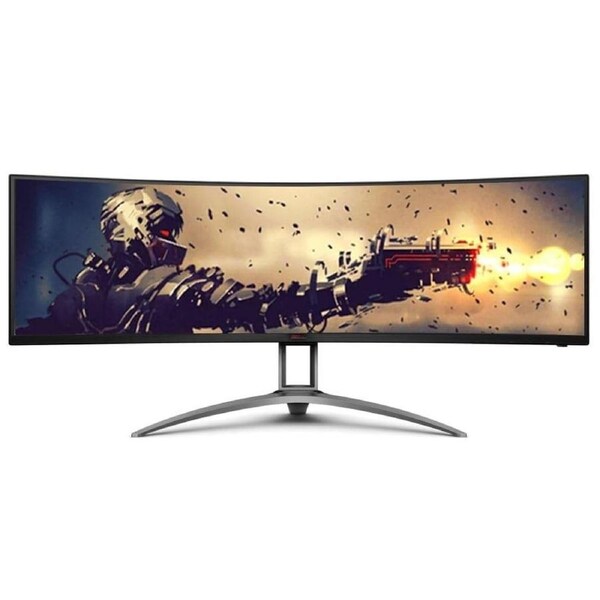 AOC 49' Curved 1800R, 5120X1440 DQHD, 32:9, Adaptive Sync, HDR 400,1ms, 165Hz ,3x HDMI,1x DP,USB-C , Speaker, HAS, KVM ultra wide monitor AG493UCX2
