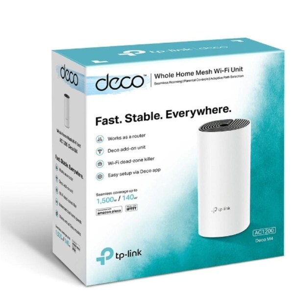 TP-Link Deco M4 (1-pack) AC1200 Whole Home Mesh Wi-Fi System. Additional Unit For Existing Deco M4 Mesh Deco M4(1-pack)