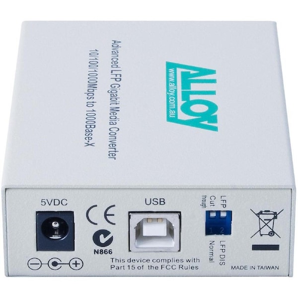 Alloy GCR2000ST 10/100/1000Base-T to Gigabit Fibre (ST) Converter with LFP via FEF or FM. 220m or 550m GCR2000ST