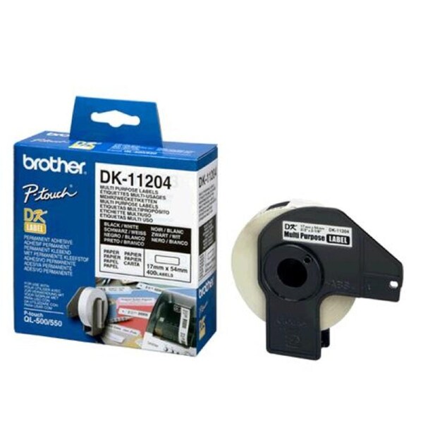 White Multi-purpose/Return Address Labels, 17mmX54mm DK-11204