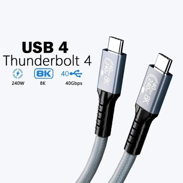 Generic BoostUp Thunderbolt 4 USB-C to USB-C Cable (1M) Black - USB4 - 40Gbps,240W, 8K (60Hz)/4K (144Hz), Fast Charge, Best for Laptop, Tablet, Phone BT4CC10M
