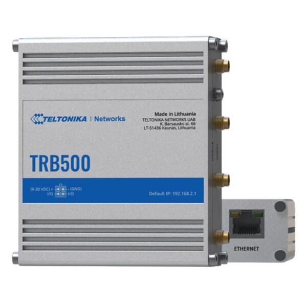 Teltonika TRB500 Industrial 5G Gateway, Ultra-high Cellular Speeds of up to 1 Gbps, Backward Compatible with 4G (LTE CAT 20) Network, PSU included TRB500000200