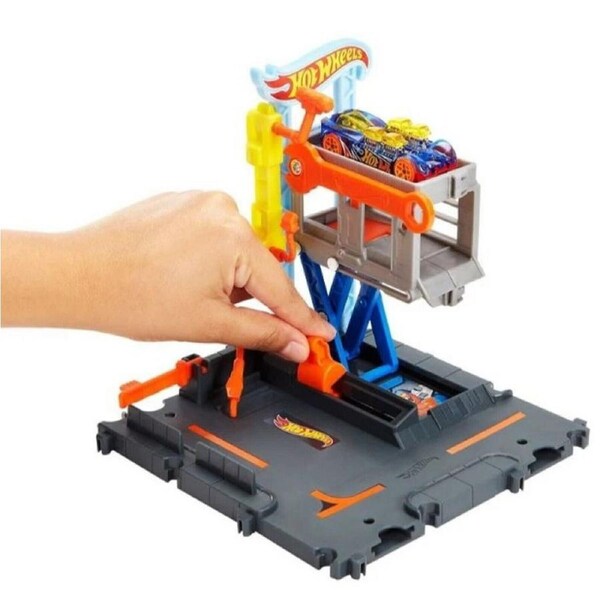 Hot Wheels City Downtown Track Set City Ice Cream Shop Car Wash Burger Play