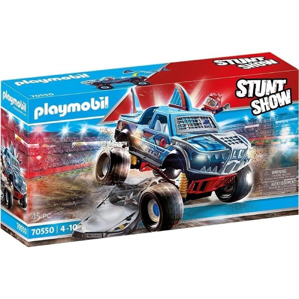 Playmobil 70550 Stuntshow Monster Truck Shark Ages 4+ New Toy Junk Car Megaphone