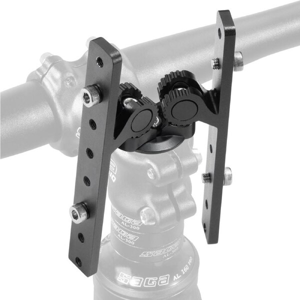 CyclingDeal Bike Bicycle Stem Mount Adapter - Fully Adjustable for Bicycle Stem Top Caps - for Two Water Bottle Cages