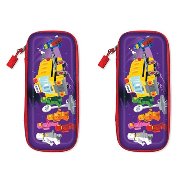 2x Lego Mini Figures Pencil Case Pop Up Spaceman Kids Activity Play Toy Blue 6y+