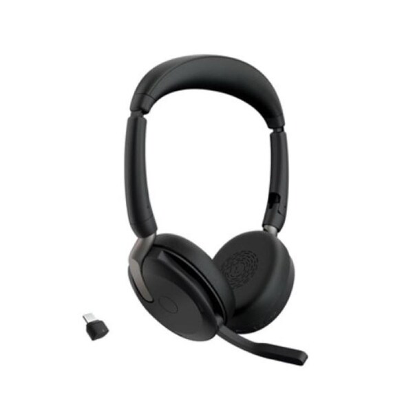 Jabra Evolve2 65 Flex MS Teams, Stereo Bluetooth Headset, Link380c USB-C Dongle, Foldable Design, 2Yr Warranty ANC, 20 hours battery life, 30m Range 26699-999-899